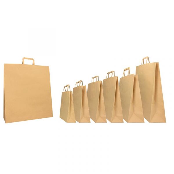 Paper bag with flat handle